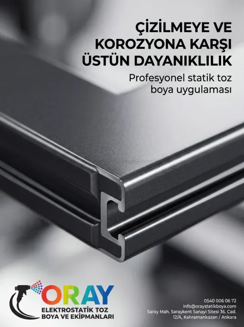 Dayanıklı toz boya kaplama yakın çekim